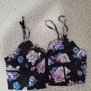 flowery crop top large